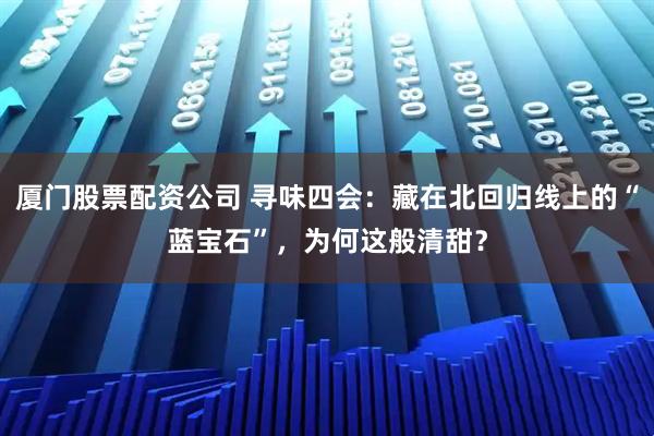 厦门股票配资公司 寻味四会：藏在北回归线上的“蓝宝石”，为何这般清甜？